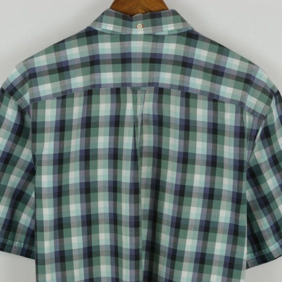 Jack Spade Men's XXL Green White Plaid Short Sleeve Casual Button Up Shirt - Picture 4 of 7